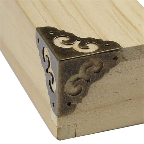 wood box metal corner|decorative metal corners for wood.